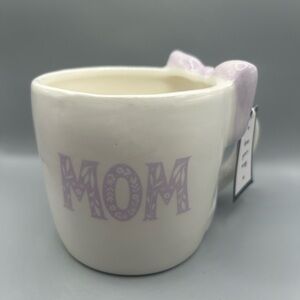 Love Your Mug Purple Bow Coquette MOM Mug Mother’s Day Floral Bow Handle NEW